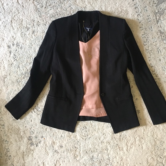 Madewell modern collarless blazer in black - Picture 4 of 8